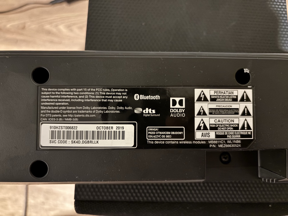 LG soundbar + wireless speaker