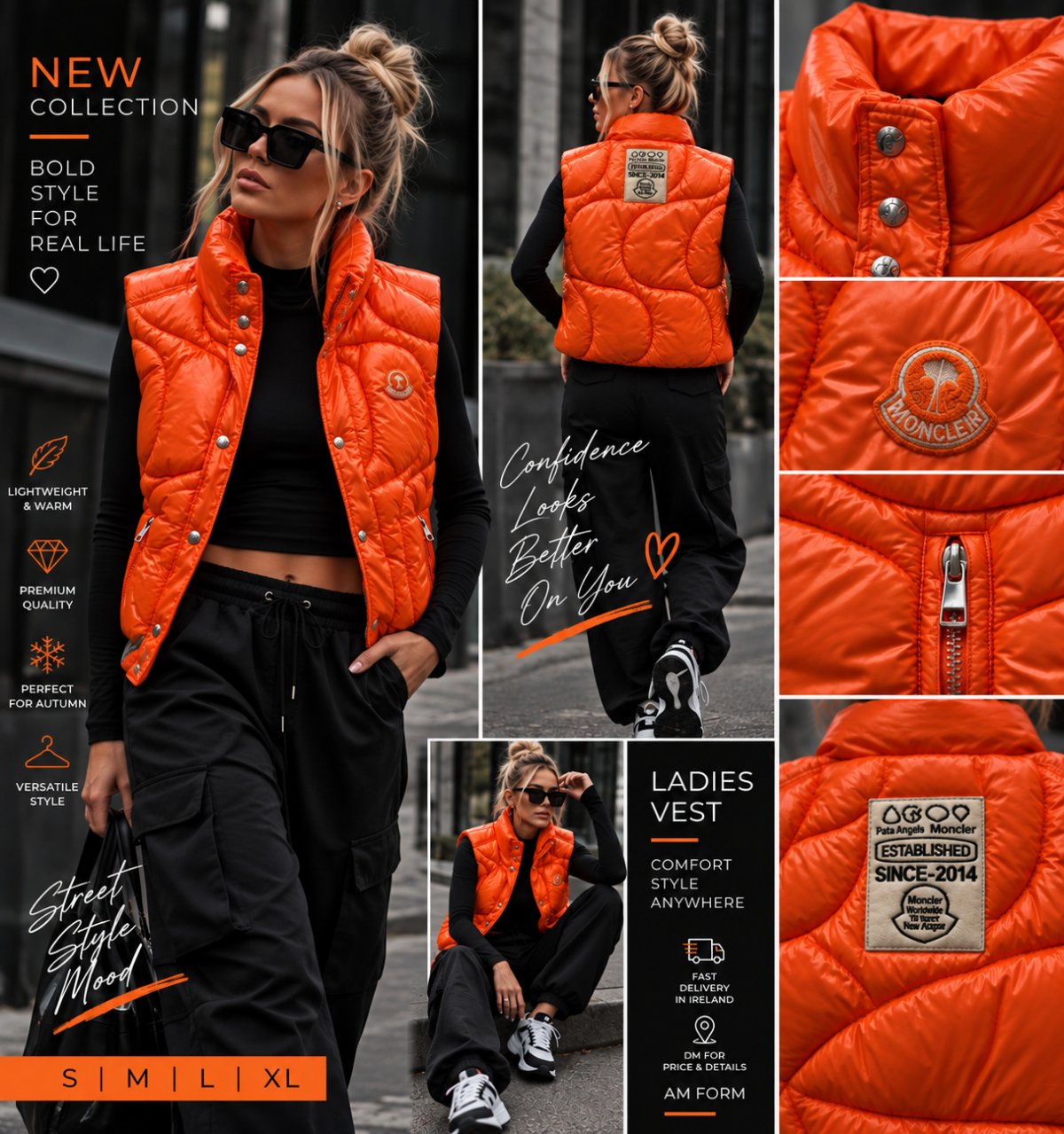 🧡 Orange UNISEX Puffer Vest