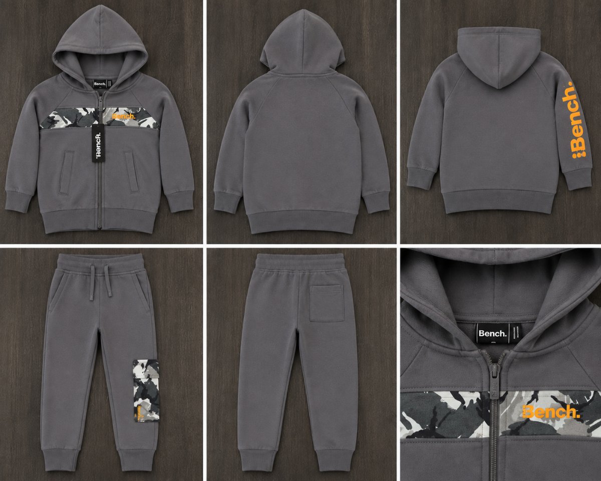 BENCH Boys  2-Piece Tracksuit Set Zip Hoodie+Joggers 4 to 5 years  Choose Colour
