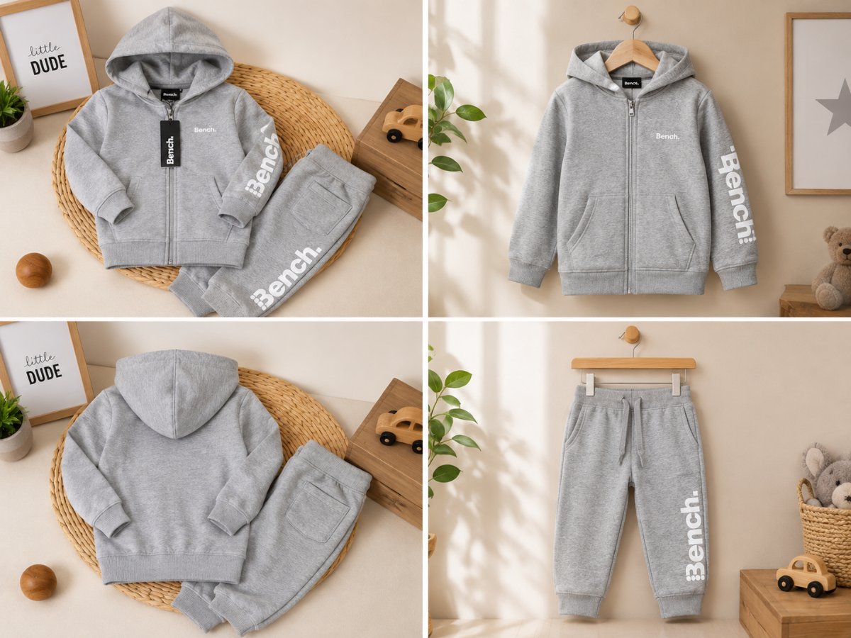 BENCH Boys 2-Piece Tracksuit Set Zip Hoodie+Joggers 3 to 4 years Choose Colour