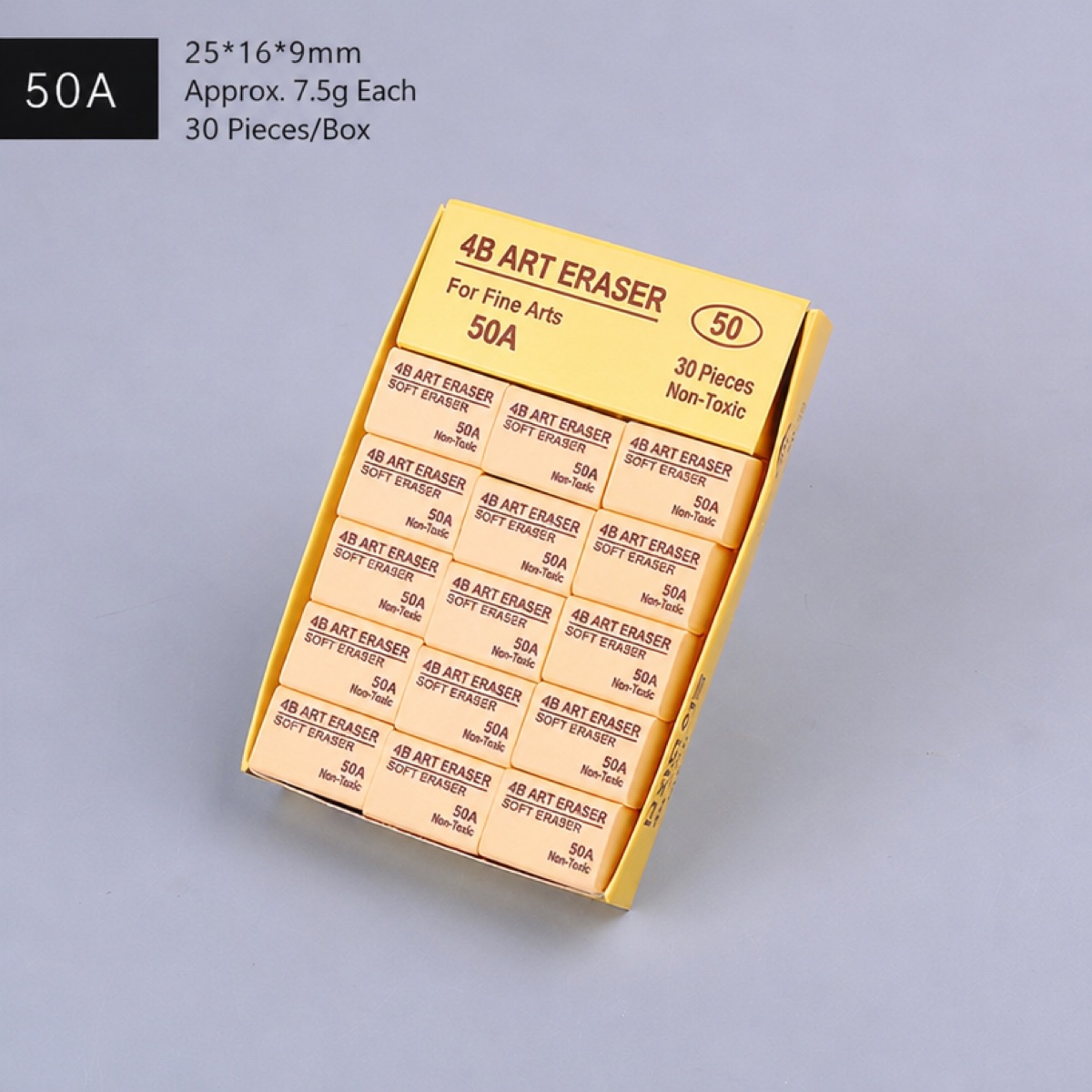 4B Soft Art Erasers | 3 Sizes (50A /100A /200A) | 30pcs per box