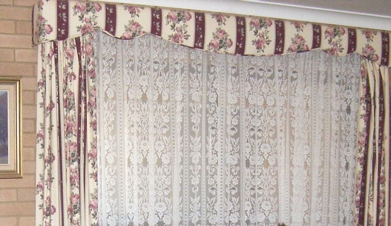 Cream curtains, pair