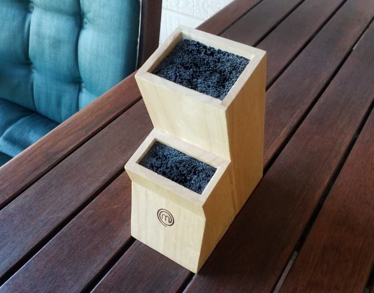 Chef knife set with block
