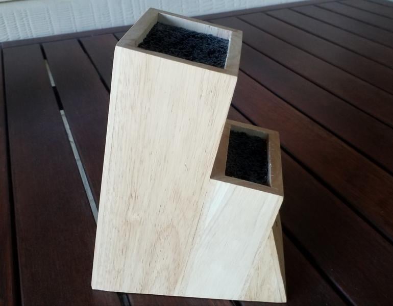 Chef knife set with block